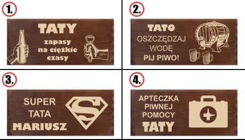 Nosidło na piwo drewniane z grawerem dla Taty Nosidło na piwo drewniane z grawerem dla Taty