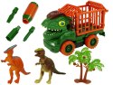 Transporter Ciężarówka Dinozaur do Rozkręcania Zielony Akcesoria