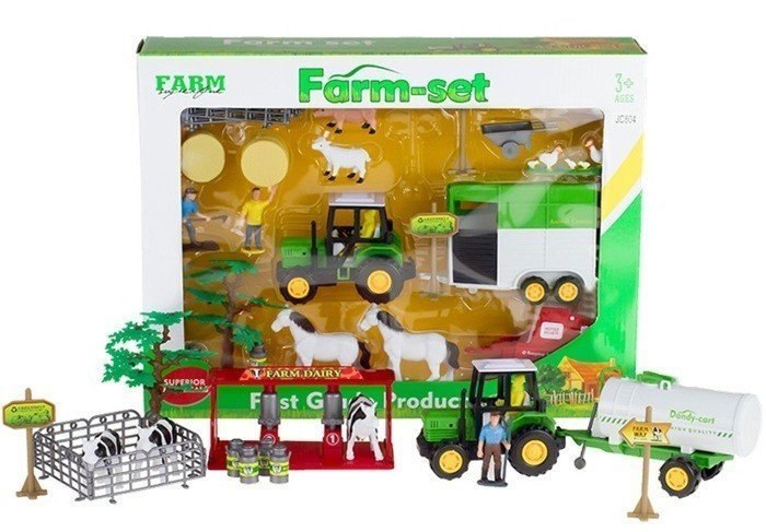 Zestaw Farma Traktor Zwierzęta Hodowlane 2 Modele