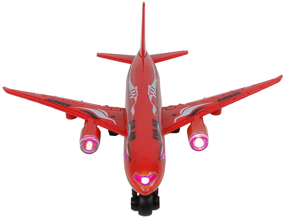 Samolot Pasażerski Czerwony Napęd Światła Dźwięki
