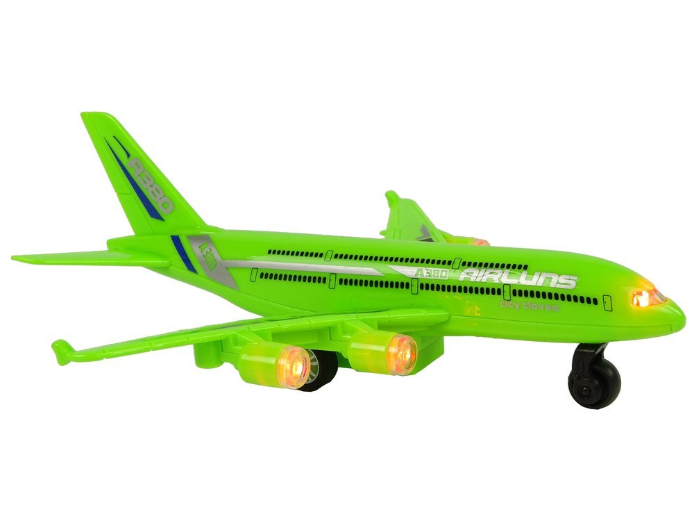 Samolot Pasażerski Zielony Napęd Światła Dźwięki