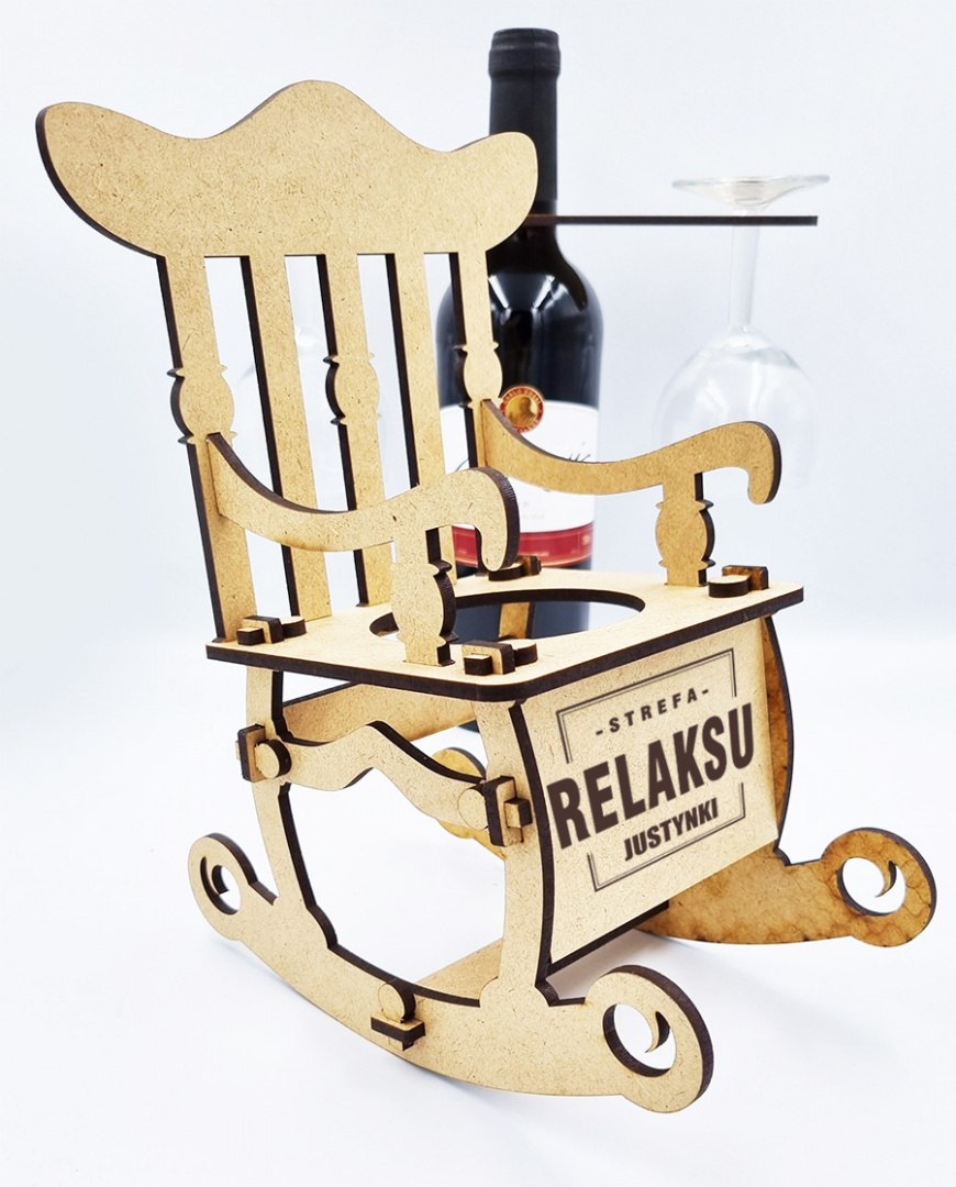 Fotel Bujany na Wino z grawerem + kieliszki