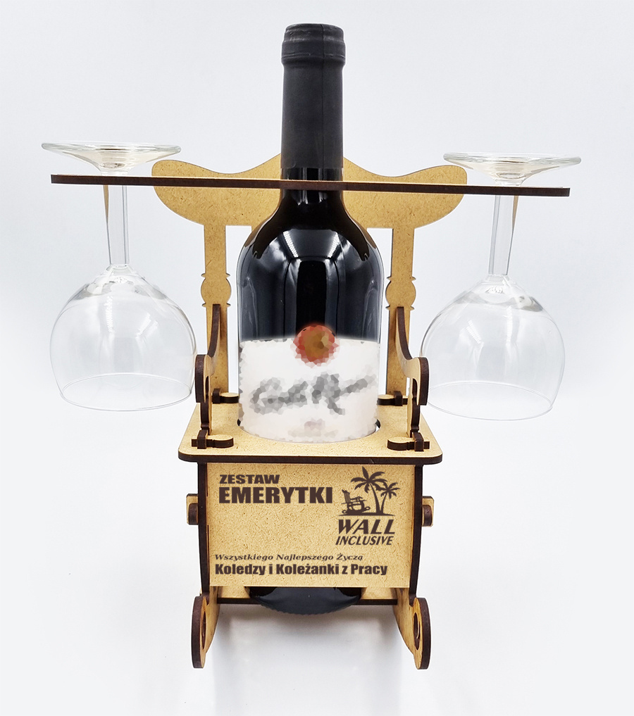 Fotel Bujany na Wino z grawerem + kieliszki