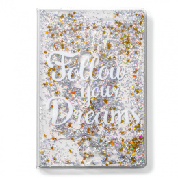 Notes FOLLOW YOUR DREAMS - złote cekiny