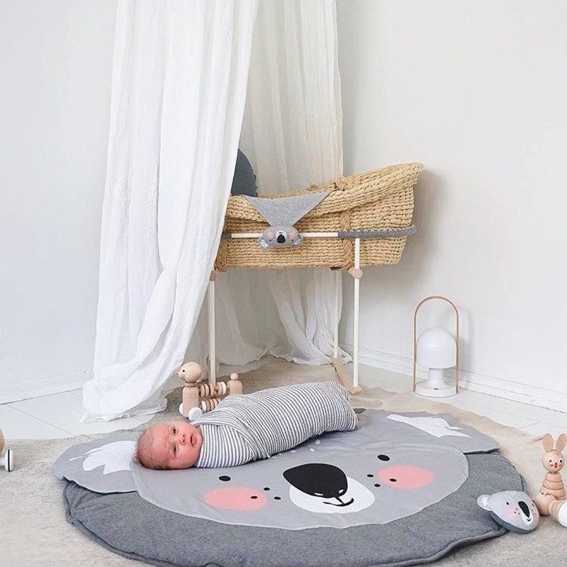 Mata dla dziecka okrągła szara koala 90cm Mata dla dziecka okrągła szara koala 90cm