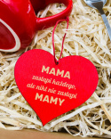 Prezent dla Mamy na Dzień Matki - kubek z uchwytem w kształcie serca, łyżeczka i zawieszka