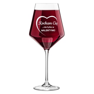 Zestaw do Wina Kieliszek + Zatyczka - prezent na Walentynki dla dziewczyny żony niej