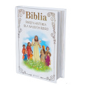 Biblia z Życzeniami w Ozdobnym Kartoniku Prezent na Komunię - Pamiątka Pierwszej Komunii Świętej