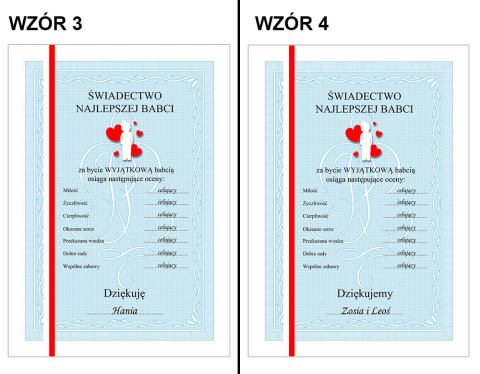 Świadectwo z Czerwonym Paskiem dla Babci i Dziadka - prezent dla dziadków na Dzień Babci i Dziadka Świadectwo z Czerwonym Paskiem dla Babci i Dziadka - prezent dla dziadków na Dzień Babci i Dziadka