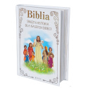 Biblia na Komunię z Życzeniami + Dodatki - Pamiątka Pierwszej Komunii Świętej Prezent na Komunię dla Chłopca Dziewczynki