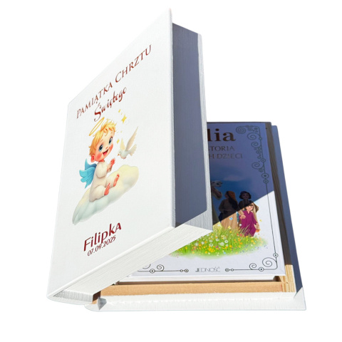 Biblia w Drewnianym Pudełku z Życzeniami Prezent na Chrzest - Pamiątka Chrztu Świętego Biblia w Drewnianym Pudełku z Życzeniami Prezent na Chrzest - Pamiątka Chrztu Świętego