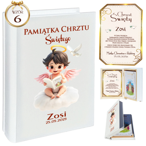 Biblia w Drewnianym Pudełku z Życzeniami Prezent na Chrzest - Pamiątka Chrztu Świętego Biblia w Drewnianym Pudełku z Życzeniami Prezent na Chrzest - Pamiątka Chrztu Świętego