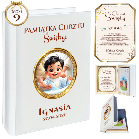 Biblia w Drewnianym Pudełku z Życzeniami Prezent na Chrzest - Pamiątka Chrztu Świętego Biblia w Drewnianym Pudełku z Życzeniami Prezent na Chrzest - Pamiątka Chrztu Świętego