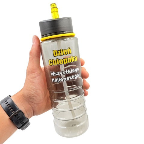 Bidon na Wodę ze Słomką 750 ml z Nadrukiem - prezent na Dzień Chłopaka Szkoła Przedszkole