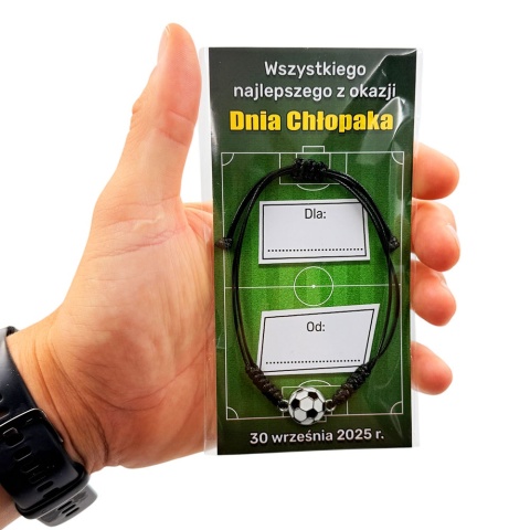 Bransoletka Piłka + Życzenia - Prezent na Dzień Chłopaka Szkoła Przedszkole