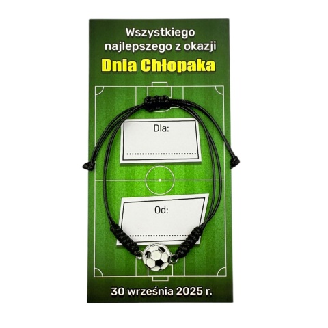 Bransoletka Piłka + Życzenia - Prezent na Dzień Chłopaka Szkoła Przedszkole