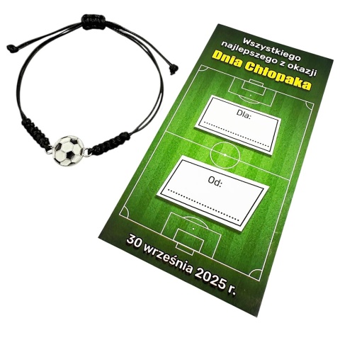 Bransoletka Piłka + Życzenia - Prezent na Dzień Chłopaka Szkoła Przedszkole