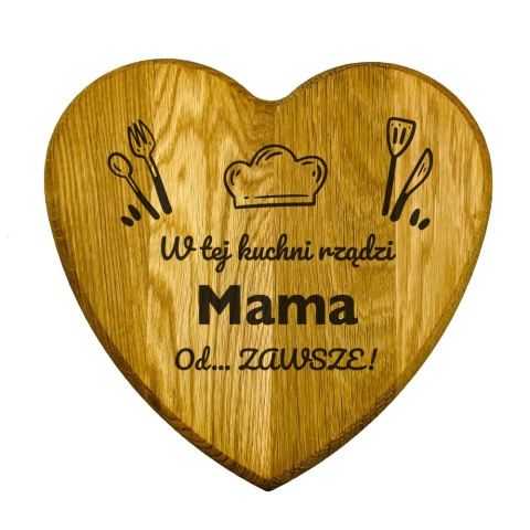 Dębowa Deska do Krojenia w Kształcie Serca dla Mamy - Prezent na Dzień Mamy Matki Urodziny Święta Dębowa Deska do Krojenia w Kształcie Serca dla Mamy - Prezent na Dzień Mamy Matki Urodziny Święta