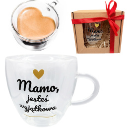 Szklanka Termiczne Serce dla Mamy - prezent na Dzień Mamy Matki Urodziny Święta
