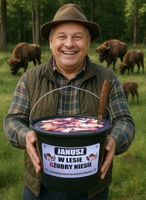 Wiadro Grzybiarza - Śmieszny Prezent dla Grzybiarza Taty Dziadka Męża