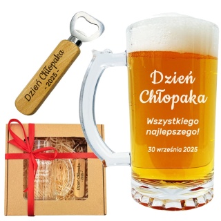 Zestaw do Piwa Kufel + Otwieracz - prezent na Dzień Chłopaka dla kolegi z pracy