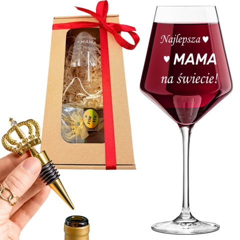 Zestaw do wina dla Mamy - prezent na Dzień Mamy Matki Zestaw do wina dla Mamy - prezent na Dzień Mamy Matki