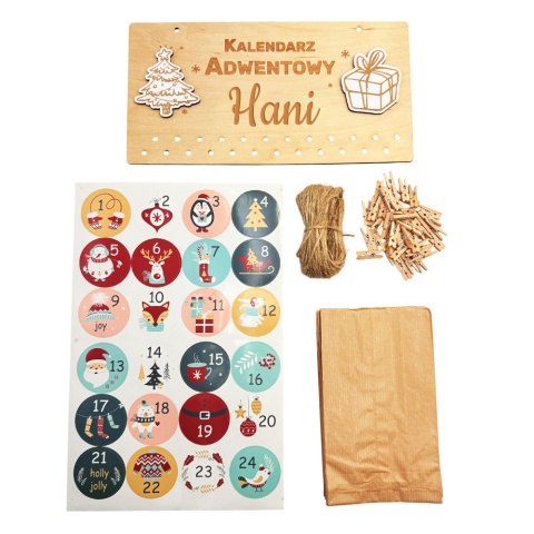 Kalendarz Adwentowy Biżuteria Bransoletka z Imieniem Dziecka dla Dziewczynki 4 5 6 7 8 9 10 lat Dzieci