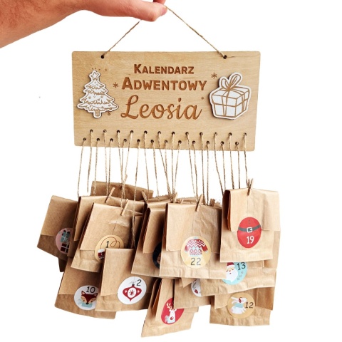 Kalendarz Adwentowy Dinozaury z Imieniem Dziecka dla Chłopca 4 5 6 7 8 9 10 lat Dzieci