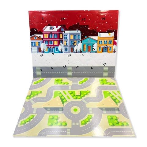 Kalendarz Adwentowy Samochodziki z Imieniem Dziecka dla Chłopca 4 5 6 7 8 9 10 lat Dzieci