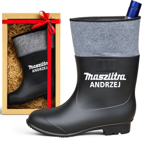 Kalosz MaszLitra - Śmieszny Prezent dla Rolnika Ogrodnika Budowlańca na Urodziny Święta Gumiak Gumofilc
