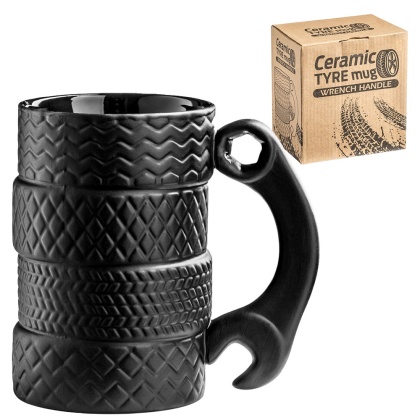 Kubek OPONY ceramiczny z kluczem - prezent dla kierowcy tira