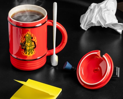 Kubek Strażaka + łyżeczka - prezent dla strażaka brata męża taty