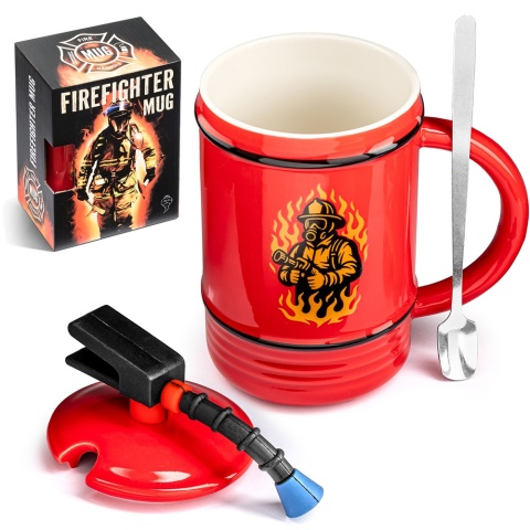 Kubek Strażaka + łyżeczka - prezent dla strażaka brata męża taty