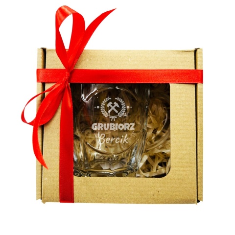 Kufel do Piwa z Grawerem dla Górnika - Prezent na Barbórka Dzień Górnika Grubiorz