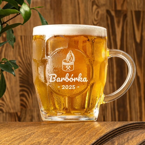 Kufel do Piwa z Grawerem dla Górnika - Prezent na Barbórka Dzień Górnika Grubiorz