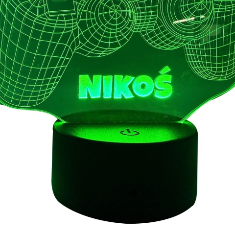 Lampka Gracza Pad z Imieniem - Prezent dla Chłopca 4 5 6 7 8 9 10 11 12 13 14 lat Dziecka na Urodziny Święta