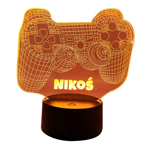 Lampka Gracza Pad z Imieniem - Prezent dla Chłopca 4 5 6 7 8 9 10 11 12 13 14 lat Dziecka na Urodziny Święta