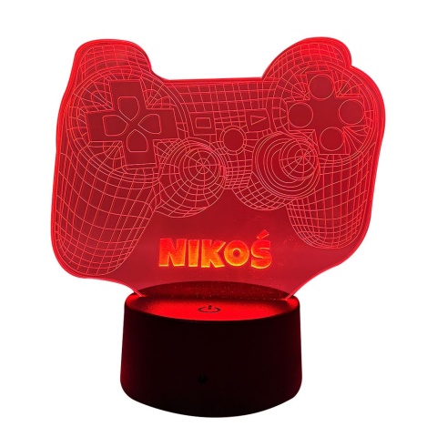 Lampka Gracza Pad z Imieniem - Prezent dla Chłopca 4 5 6 7 8 9 10 11 12 13 14 lat Dziecka na Urodziny Święta