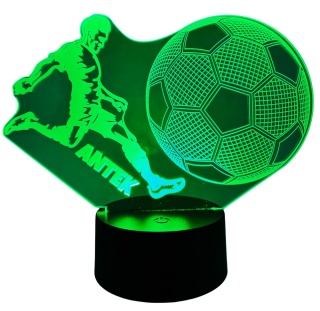 Lampka Piłka Piłkarza z Imieniem - Prezent dla Chłopca 4 5 6 7 8 9 10 11 12 13 14 lat Dziecka na Urodziny Święta