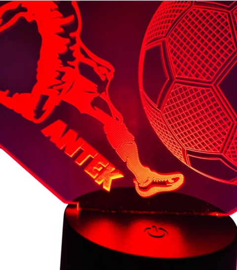 Lampka Piłka Piłkarza z Imieniem - Prezent dla Chłopca 4 5 6 7 8 9 10 11 12 13 14 lat Dziecka na Urodziny Święta