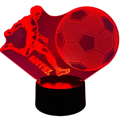 Lampka Piłka Piłkarza z Imieniem - Prezent dla Chłopca 4 5 6 7 8 9 10 11 12 13 14 lat Dziecka na Urodziny Święta