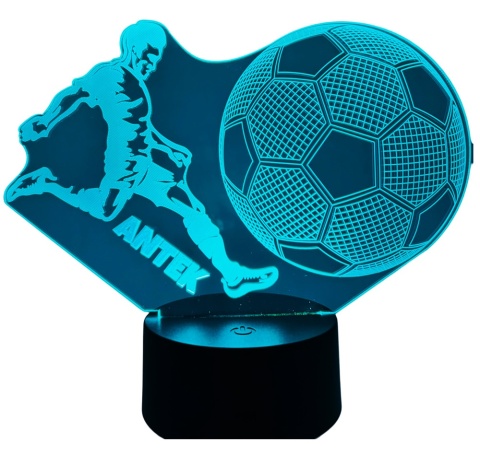 Lampka Piłka Piłkarza z Imieniem - Prezent dla Chłopca 4 5 6 7 8 9 10 11 12 13 14 lat Dziecka na Urodziny Święta