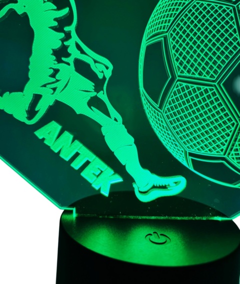 Lampka Piłka Piłkarza z Imieniem - Prezent dla Chłopca 4 5 6 7 8 9 10 11 12 13 14 lat Dziecka na Urodziny Święta