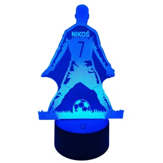 Lampka Piłkarza z Imieniem - Prezent dla Chłopca 4 5 6 7 8 9 10 11 12 13 14 lat Dziecka na Urodziny Święta