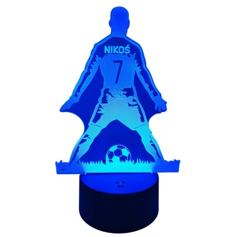 Lampka Piłkarza z Imieniem - Prezent dla Chłopca 4 5 6 7 8 9 10 11 12 13 14 lat Dziecka na Urodziny Święta