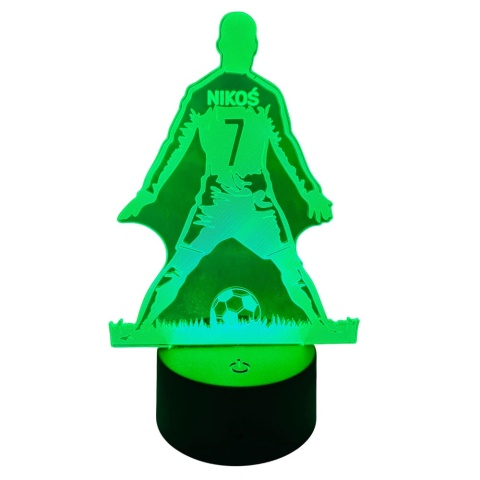 Lampka Piłkarza z Imieniem - Prezent dla Chłopca 4 5 6 7 8 9 10 11 12 13 14 lat Dziecka na Urodziny Święta