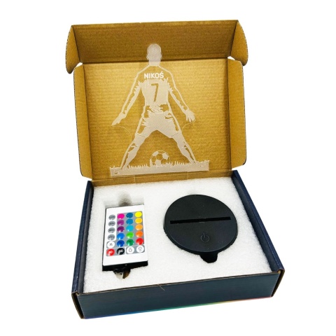 Lampka Piłkarza z Imieniem - Prezent dla Chłopca 4 5 6 7 8 9 10 11 12 13 14 lat Dziecka na Urodziny Święta