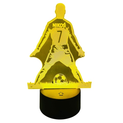 Lampka Piłkarza z Imieniem - Prezent dla Chłopca 4 5 6 7 8 9 10 11 12 13 14 lat Dziecka na Urodziny Święta