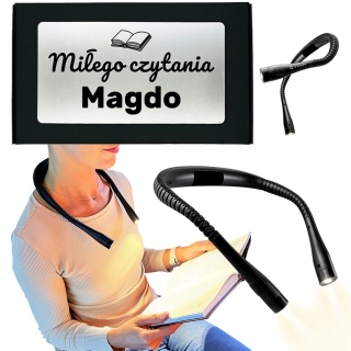 Lampka do Czytania na Szyję z Grawerem - Prezent dla Żony Mamy Dziewczyny Babci Teściowej na Święta