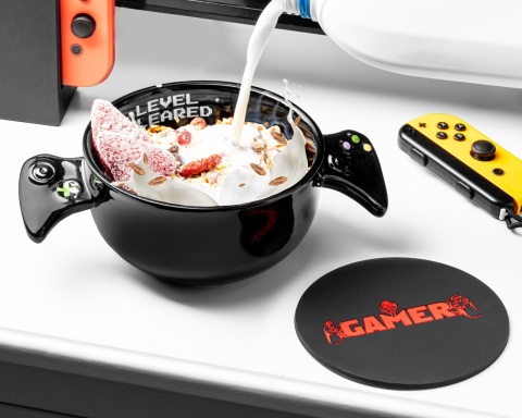 Miska gracza z silikonową podkładką - prezent dla gracza chłopca 5 6 7 8 9 10 11 12 13 lat na święta